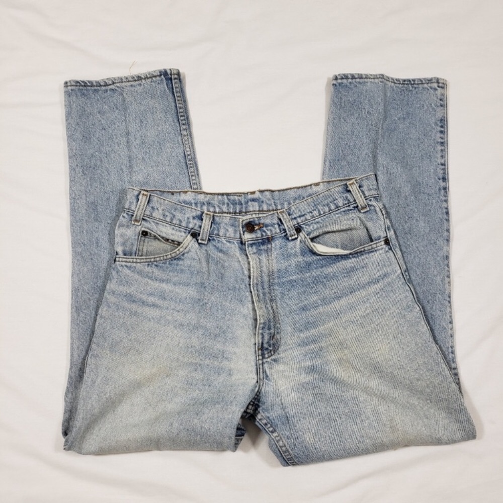 Levi's vtg 80s leather tag straight jeans 34x32